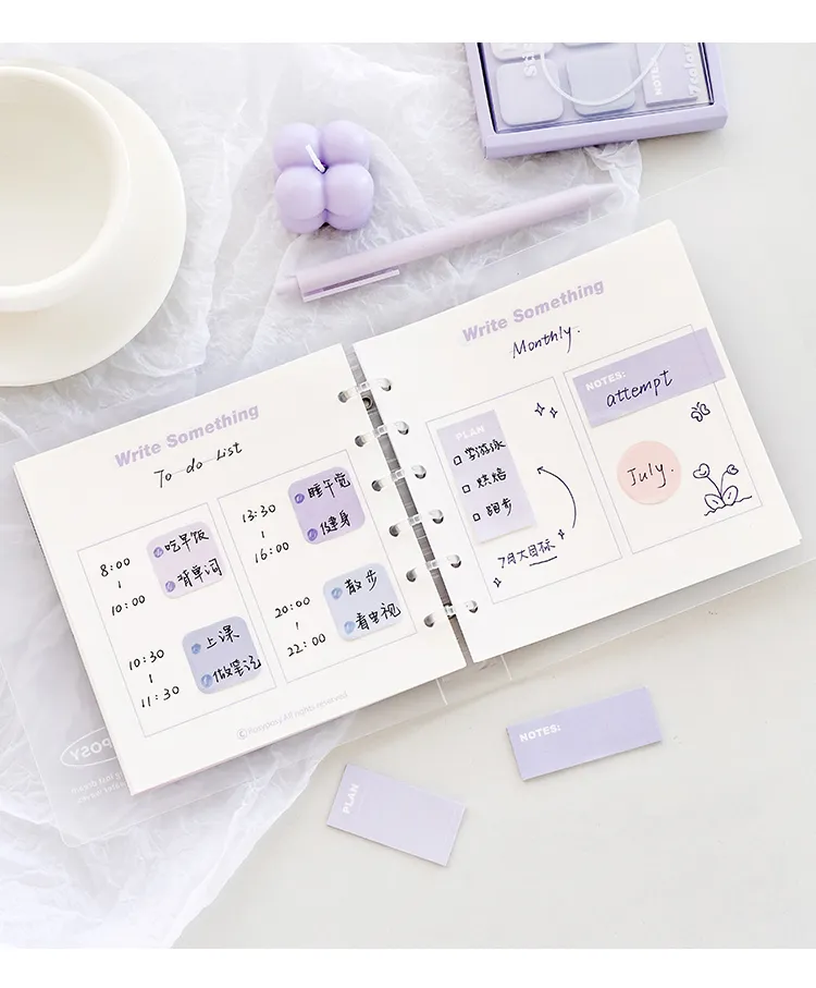 Mini Sticky Notes Set Faint Secret 210 Sheets 7 Color Memo Pad Adhesive  Label Diary Planner