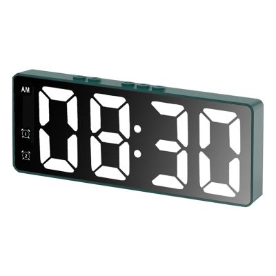 Mirror Surface LED Digital Alarm Clock, HD Digital Desk Alarm Clock, Voice Control &amp; Temperature Sensing, for Home