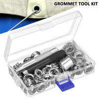 ตาไก่ Grommet 100ชุดเครื่องมือ Grommet ชุดเครื่องมือตั้งค่า Grommet 1/2นิ้ว Grommets ตาไก่พร้อมเครื่องมือติดตั้งและเคสเก็บสำหรับผ้าแคนวาสสลิงผ้าม่านเสื้อผ้าหนัง