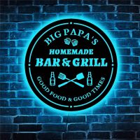 Personalized Backyard Bar&amp;Grill Wood Wall Lamp Custom Name Neon Bar Sign Night Light For Home House Backyard Dinner BBQ Decor