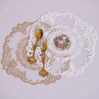 1Pcs 2Color Coaster Placemat Embroidery Craft European Style Lace Fabric Anti-scald for Dining Table Insulation Plate Mat