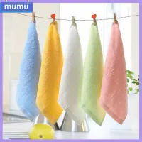 MUMU 3pcs/lot นุ่มเป็นพิเศษ ผ้าเช็ดตัวอาบน้ำเด็ก สีทึบทึบ ดูดซับน้ำได้ดี ผ้าขนหนูสี่เหลี่ยมขนาดเล็ก ของใหม่ 2525ซม. ค่ะ ผ้าเช็ดหน้าสำหรับเด็ก