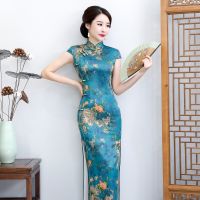 【CW】R Elegant Women Cheongsam Slim Long Qipao Sexy High Split Stage Show Dress Temperament Formal Dress Plus Size 4XL 5XL 6XL