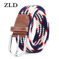 ZLD 60 Colors Female Casual Knitted Pin Buckle Men Belt Canvas Elastic Expandable ided Stretch Belts For Women Jeans