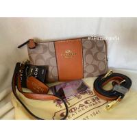 SALE!!! กระเป๋าคล้องมือ สะพายข้าง แบบ 2 ซิป C Signature Large Double Zip Wallet