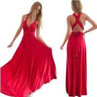 【CW】✟  Boho Color Diverse Wear Bandage Backless Bridesmaids Robe Longue