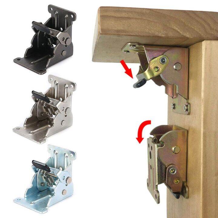 Bush Hardware Degree Furniture Brackets Foldable Fold Feet Hinges Support Frame Self Locking