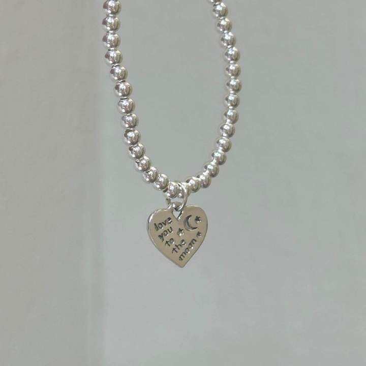 winterwinter-silver925-jewelry-เครื่องประดับเงินแท้925-กำไลข้อมือลายดอท-3-mm-ห้อยจี้รูปหัวใจ-love-you-more-love-you-to-the-moon-ข้อมือร้อยเอ็นยืดขนาด-6-6-5นิ้ว