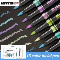 IERS 12/18 Colors 502BR Metal Colored Markers Pen Set DIY Drawing Poster Journal Scrapbook Painting Graffiti Pen Art Supplies