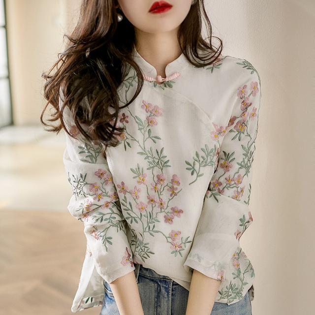 ปรับปรุง-cheongsam-top-retro-buttoned-แขนยาวพิมพ์-stand-up-collar-เสื้อผู้หญิงฤดูใบไม้ผลิและฤดูใบไม้ร่วง2022ใหม่สไตล์จีน-hanfu