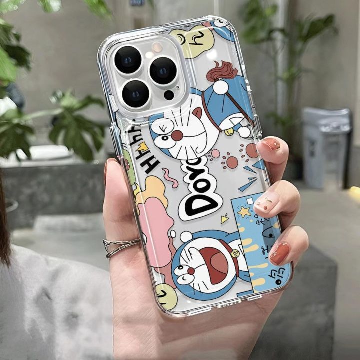 เคสโทรศัพท์มือถือ-แบบใส-ลายการ์ตูนโดราเอมอน-สําหรับ-14promax-13-12-7plus-7-x-xs