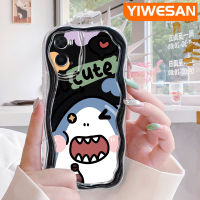 YIWESAN เคสสำหรับ OPPO A76 A96 A36ลายการ์ตูนน่ารักลายฉลามกรอบเคสโทรศัพท์โปร่งใสนิ่มใหม่เนื้อครีมกันกระแทกปลอกซิลิโคนเคสใสป้องกันเลนส์กล้อง