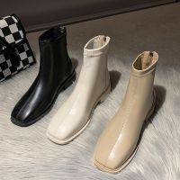 ☽ Flat short boots for women 2023 spring and autumn new style back zipper Martin boots fashionable and versatile slim boots Chelsea boots