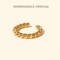 Shependence ต่างหูหนีบเชือกเกลียว (Twisted Rope Ear Cuff)