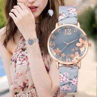 Fashion Women‘s Watch Flowers Printed Leather Belt Quartz Watch For Ladies Student Casual Wristwatches Free Shipping Reloj Mujer