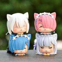 ใหม่4ชิ้น Re ชีวิตในโลกที่แตกต่างจากศูนย์อะนิเมะแอ็คชั่น Rem Ram Emilia Echidna 4รุ่นน่ารักแมวนอนตุ๊กตา