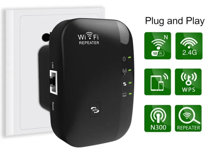 unitbomb-wifi-repeater-ตัวรับสัญญาณ-wifi-300mbps-หมดปัญหาสัญญาณ-wifi-อ่อน-ไม่แรงในบางจุด-สีดำ