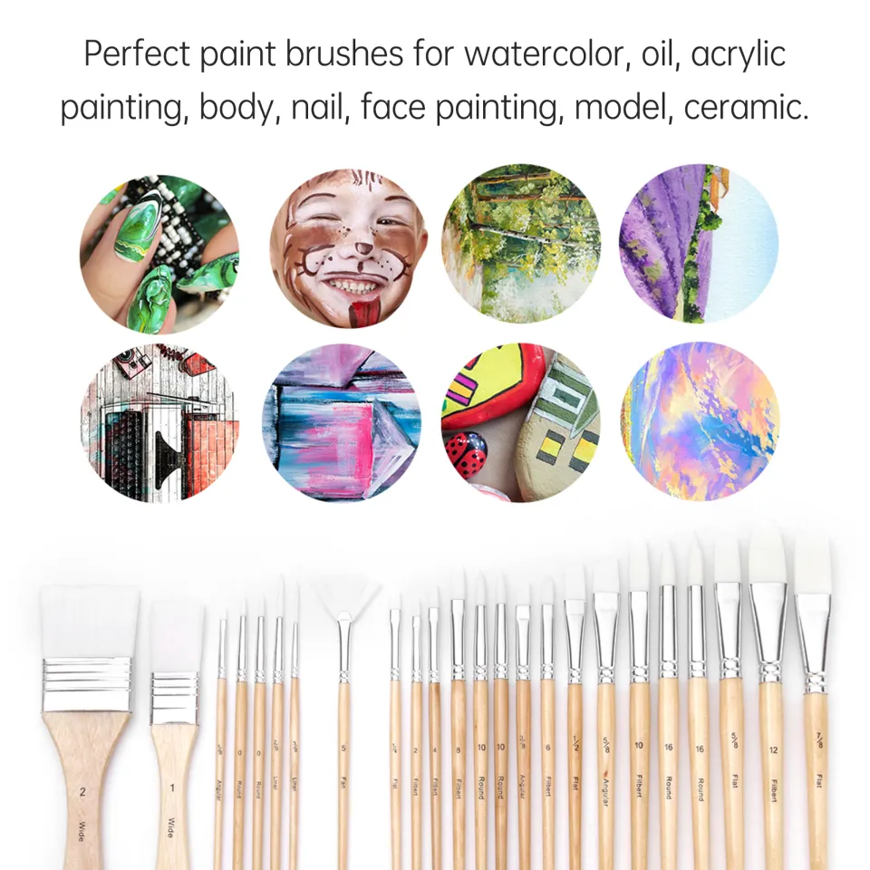 15pcs Paint Brushes For Oil Painting And Watercolor, Professional Artist  Painting Brush Set For Oil,Acrylic,Canvas, Gouache,Including Fine Detail  Pain