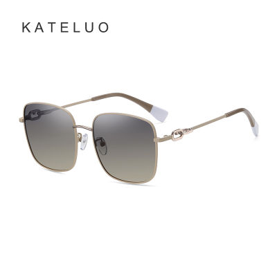 [พร้อมกล่อง] KATELUO A0732 New Square Full Frame Sunshade Glasses Fashion Women S Polarized Large Frame Sunglasses Party Travel Sunshade Glasses