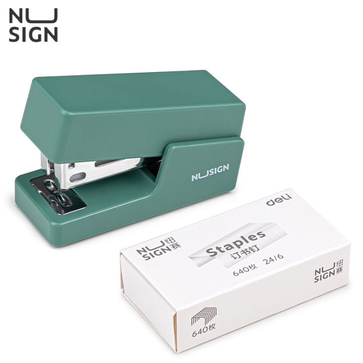 nusign-เครื่องเย็บกระดาษ-มินิ-แม็กเย็บกระดาษ-ที่เย็บกระดาษ-ฟรีลวดเย็บ-1-กล่อง-เย็บได้-12-แผ่น-ใช้ลวดเบอร์-24-6-amp-26-6-แม็ค-แม็ก-stapler