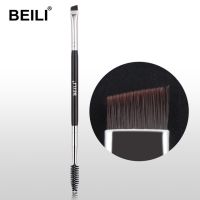 Beili สีดำ/ สีชมพูแปรงแต่งหน้ามืออาชีพเดียวบางคิ้วแปรงอายไลเนอร์ขนตามูลนิธิแต่งหน้าแปรงเครื่องมือ