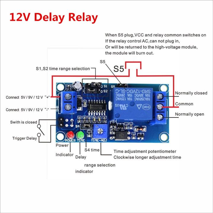 worth-buy-อุปกรณ์อิเล็กทรอนิกส์อัจฉริยะ1ชิ้นรีเลย์หน่วงเวลาโมดูลเปิด-ชะลอการเปิดเครื่องจับเวลา-dc-12v