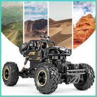 รถ RC 4X4ความเร็วสูง Mobil Remote Control Alloy Mountain รถบิ๊กฟุต2.4GHz 4WD 1/16 Scale USB ชาร์จทางวิบากของเล่นรถ Buggy เด็กคริสต์มาสเด็กตุ๊กตาคริสต์มาสกวางเรนเดียร์สำหรับชาย