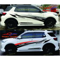 สติกเกอร์ติดรถยนต์ ลายทางเทอร์โบ สําหรับ toyota all new raize stripe turbo full body