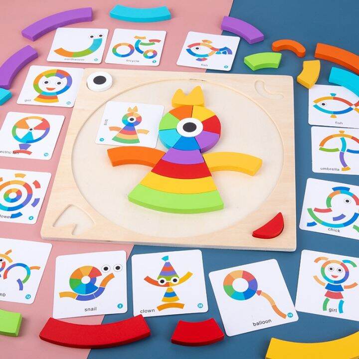 cod-ce-cpc-cross-border-wooden-rainbow-shape-building-blocks-baby-early-education-puzzle-brain-toy