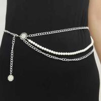 Simple Chain Belt For Women Retro Street Shooting Metal Chain Pearl Waist Chain Dress Suit Decoration Belt