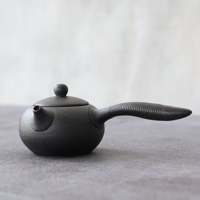 LUWU black ceramic kyusu teapot kettle tea pot chinese kung fu tea sets 150ml