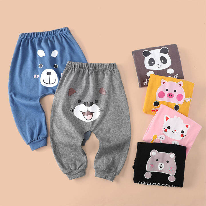 Cartoon elephant Unisex Drawstring Genie Pants in Red PP0110 020052 05