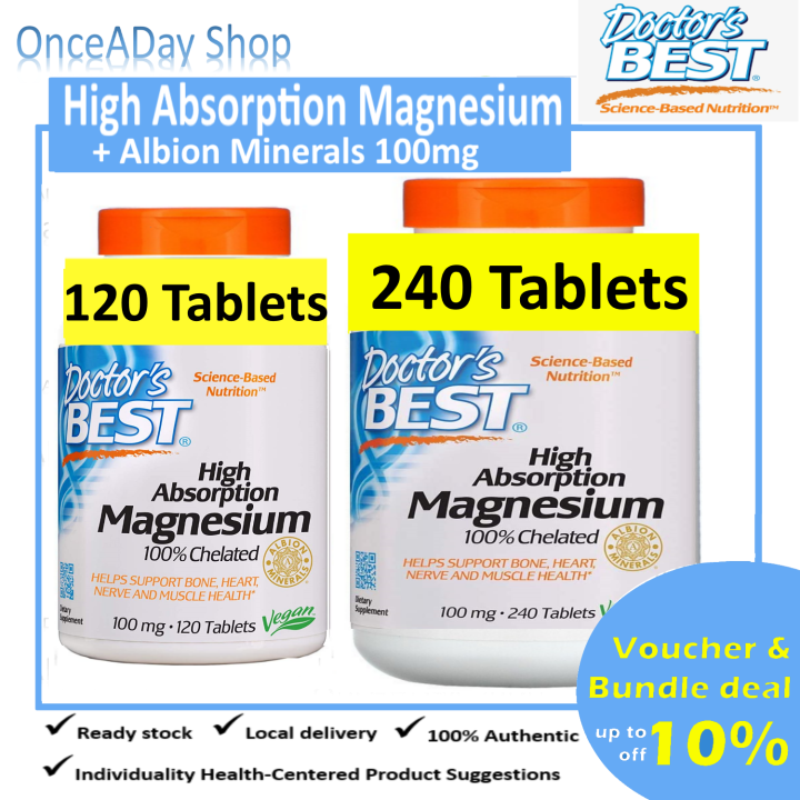 Doctor's Best, High Absorption Magnesium 100 Chelated with Albion