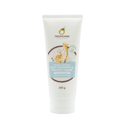 Tropicana | ทรอปิคานา บอร์ดี้ครีมบำรุงผิวสำหรับเด็กและผู้ที่มีผิวแพ้ง่าย | Natural Coconut Baby Soothing Cream 200g