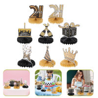 WINOMO 8pcs สุขสันต์วันเกิด Honeycomb Decoration Honeycomb Centerpieces