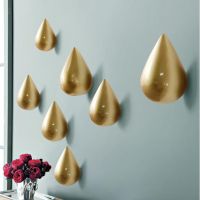 Minimal Modern Style Wooden Water Drop Cloth Cap Hanger Gold Wall Mounted Coat Hat Hooks Home Decor Storage High Quality Resin