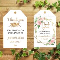 100 PCS /Set Wedding Favor Tag with Hole Personalized Names Date Thank You Labels