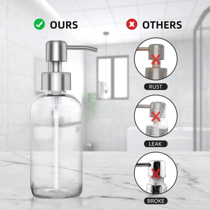 4pcs-soap-dispenser-pump-replacement-stainless-steel-lotion-dispenser-pump-for-regular-28-400-neck-bottles-for-bathroom