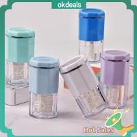 OKDEALS พลาสติกสำหรับตกแต่ง ที่ล้างคอนแทคเลนส์ อัลตราโซนิค ออโต้อัตโนมัติ เครื่องซักผ้าโรตารี่คอนแทคเลนส์ไฟฟ้า แบบพกพาได้ อุปกรณ์ทำความสะอาดดูแลประจำวัน คอนแท็คเลนส์