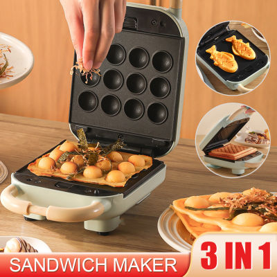 เครื่องปิ้งขนมปัง650W,เครื่องทำแซนวิชไฟฟ้าขนาดเล็ก220V 4-In-1เครื่องทำอาหารเช้าไม่ติดปานินี่เพรสเปลี่ยนได้