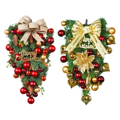 Christmas Swag With Large Ribbon Festive Door Swag Christmas Door Wreath Swag Wreath Decoration Large Ribbon Bows