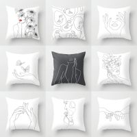 【CW】✜∏◇  Cushion Cover Sofa Abstract Portrait Sketch Polyester Print