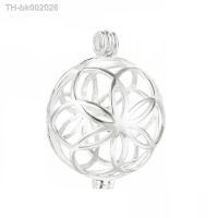 ❁♣ 925 Sterling Silver Flower Pearl Cage Openable Hollow Cage Lockets Pendant Cage Charm Pendants for DIY Necklace Jewelry Making