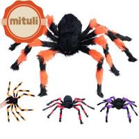 MITULI การจำลองแบบจำลอง หลายสี สยองขวัญแบบน่ากลัว น่ากลัวมากๆ Spiderweb กิจกรรมกลางแจ้งกลางแจ้ง อุปกรณ์ฮาโลวีน ปาร์ตี้งานปาร์ตี้ บาร์ตกแต่งบาร์ อุปกรณ์ประกอบฉากฮาโลวีน ตกแต่งบ้านผีสิง ตุ๊กตาแมงมุมผ้าพลัฌ ของเล่นตุ๊กตาผ้า