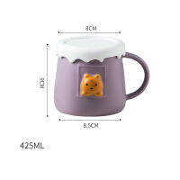 Cute Bear Rabbit 3D Ceramic Mug Creative Cartoon Animal Personality Style Mug Simple Home Enamel Coffee Mug Couple Mug 425Ml