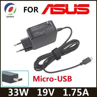 19V 1.75A 33W ไมโคร USB อะแด็ปเตอร์แล็ปท็อปไฟ AC อุปกรณ์ชาร์จไฟสำหรับ Asus Eeebook X205 X205T X205TA E202 E202SA E205SA เน็ตบุ๊ก Yuebian