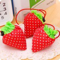 Creative Strawberry Reusable Foldable Shopping Bags High Capacity Nylon Shopping Storage Bag Environmentally Friendly Bag