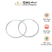QMJ Bông tai bạc tròn phay sáng lấp lánh phong cách cá tính thời trang nữ