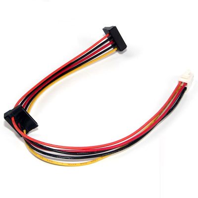 ATX Motherboard 4Pin to 2-Port Serial ATA SATA Hard Drive Adapter Power Cable for Lenovo IPC & Tax Controller 18AWG