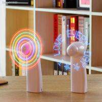 ☬ Mini Night Light Handheld Fan Electric Fan Portable Desktop Battery Mini Gift To Give Guests Led Rainbow Lights Fan